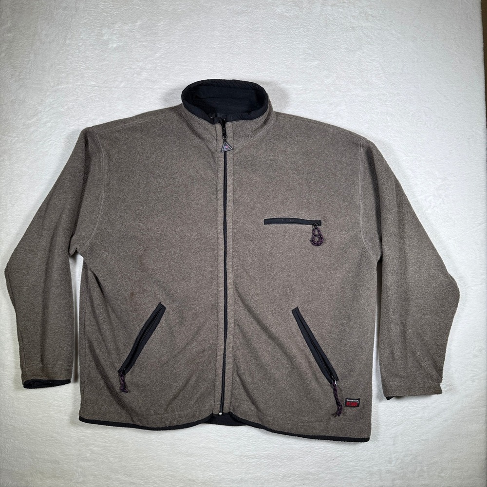 Outersport Fleece‎ Jacket Full Zip Brown Outdoor Men's Size Medium